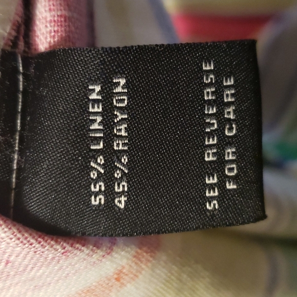 MSK LINEN BLEND MULTI COLOR STRIPED SLEEVELESS SHIFT DRESS SZ SMALL - Picture 9 of 10